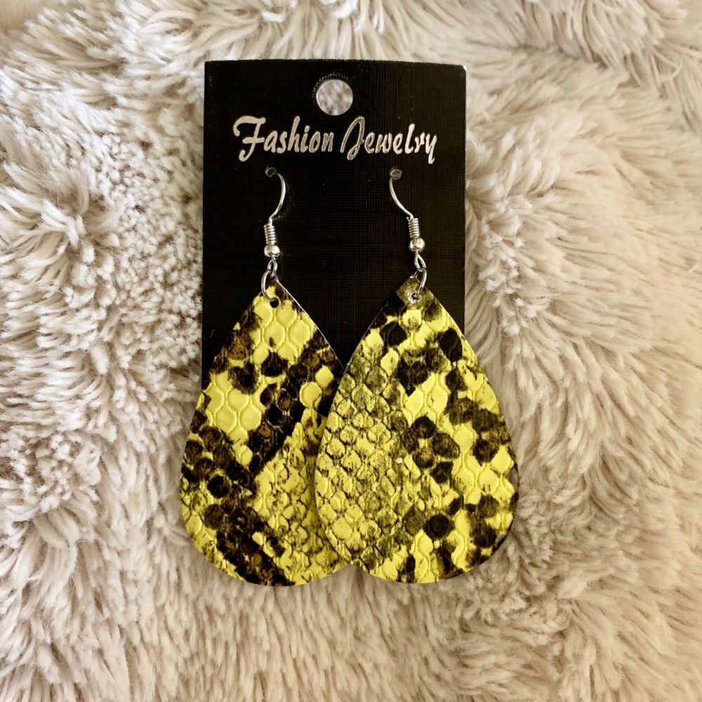 Animal Print Leather Earrings